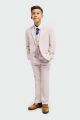 Mauve cavani peak chest boy suit with waistcoat