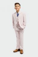 Mauve cavani peak chest boy suit with waistcoat