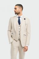 Abito cavani beige a quadri in tweed con panciotto
