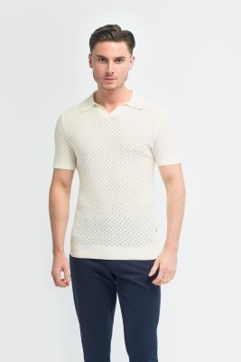 Polo cavani in cotone collo derby a v