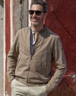 Barracuda sea barrier dove jacket in printed deerskin