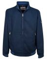Blue sea barrier jacket with micro-perforated suede effect