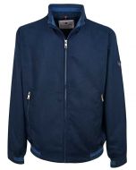 Blue sea barrier jacket with micro-perforated suede effect