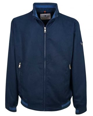 Blue sea barrier jacket with micro-perforated suede effect