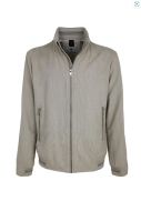 Light beige sea barrier jacket with micro-perforated suede-effect