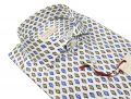 Camicia pancaldi bianca fantasia geometrica slim fit 