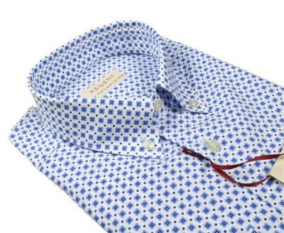 Regular-fit printed cotton tumbler shirt with breast pocket