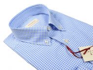 Light blue pancaldi shirt in regular-fit printed cotton.