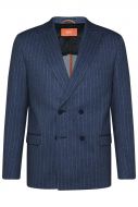 Abito digel slim fit blu gessato doppiopetto sfoderato in jersey