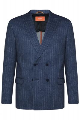 Abito digel slim fit blu gessato doppiopetto sfoderato in jersey