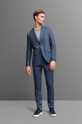 Abito digel slim fit blu gessato sfoderato in jersey