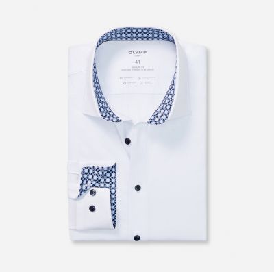 White jersey Olymp shirt no ironing