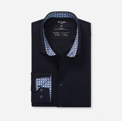 Dark blue jersey Olymp shirt no ironing