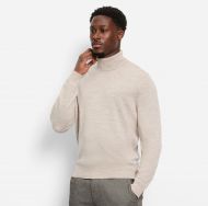 Olymp beige turtleneck sweater in extra fine merino wool