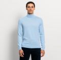 Maglione dolcevita celeste olymp in lana merino extra fine
