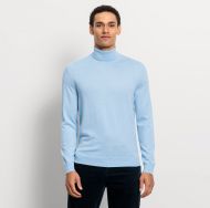 Maglione dolcevita celeste olymp in lana merino extra fine