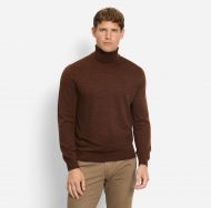 Maglione dolcevita marrone olymp in lana merino extra fine
