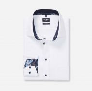 Camicia bianca olymp in cotone operato modern fit