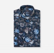 Olympic shirt in organic cotton with modern fit floral pattern