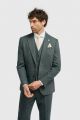 Olive green tweed suit with waistcoat cavani