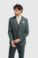 Olive green tweed suit with waistcoat cavani
