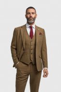 Brown tweed suit with waistcoat cavani