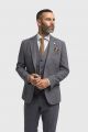 Gray tweed suit with waistcoat cavani