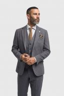 Gray tweed suit with waistcoat cavani