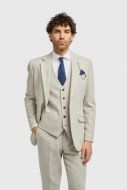Beige tweed suit with vest cavani