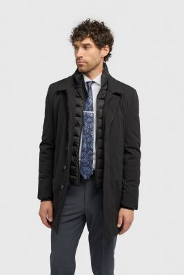 Trench coat Cavani made of technical fabric with a detachable bib in two colors.