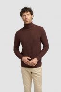 Brown turtleneck sweater cavani corn fabric