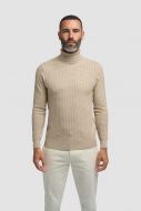 Beige turtleneck sweater cavani corn fabric