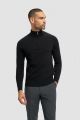 Black zip turtleneck sweater vavani in wool and cotton