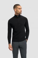 Black zip turtleneck sweater vavani in wool and cotton
