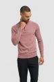 Mauve zip turtleneck sweater vavani in wool and cotton