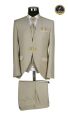 Beige groom's suit with korean collar