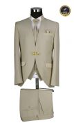 Beige groom's suit with korean collar