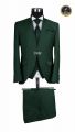 Green groom's suit with korean-style collar