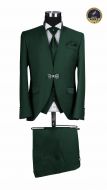Green groom's suit with korean-style collar