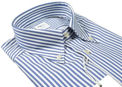 Blue striped Ingram shirt with button down collar regular fit