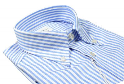 Light blue striped shirt ingram with button down collar regular fit