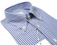 Camicia ingram regular fit a righe azzurro cotone no stiro 