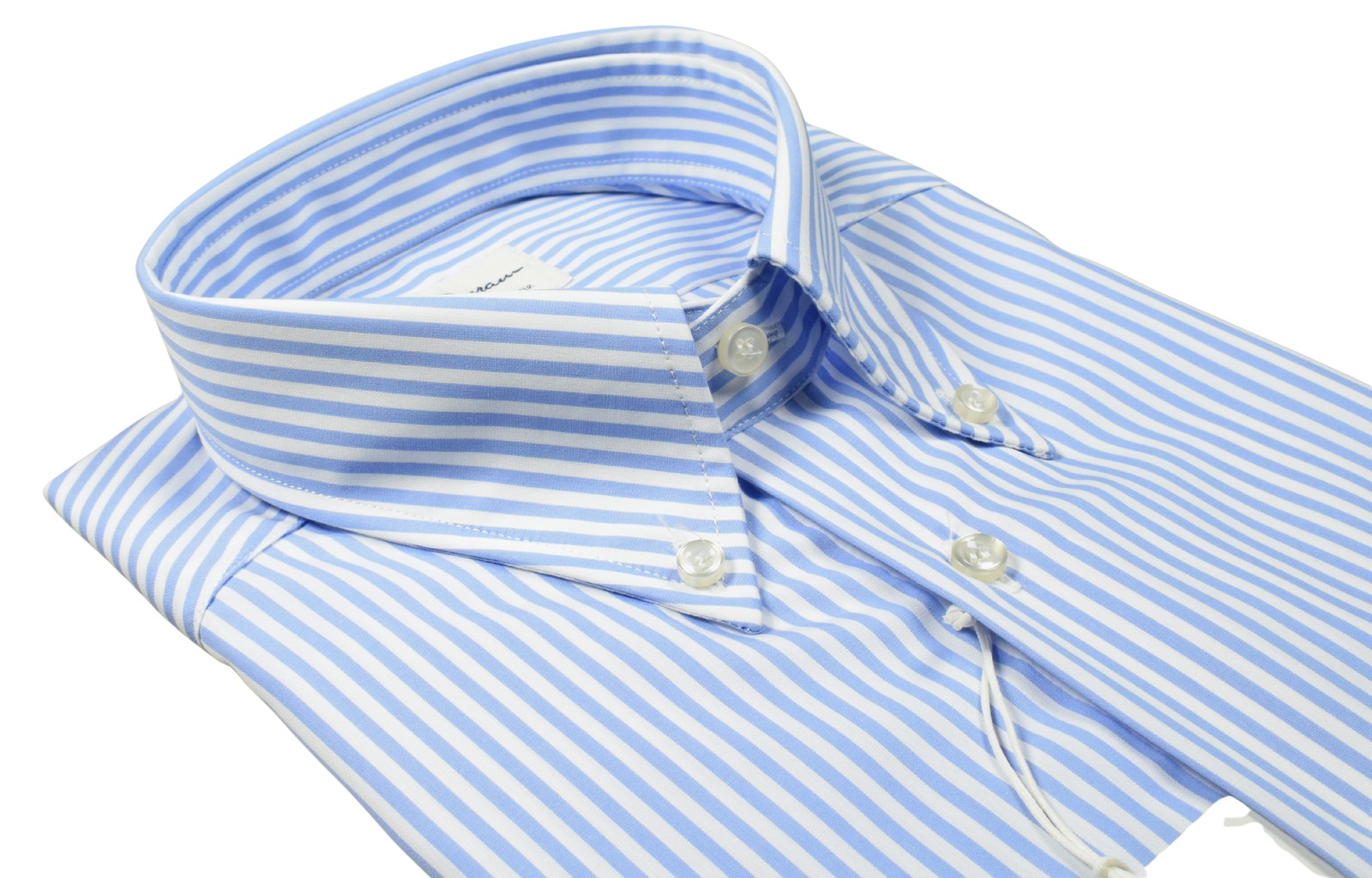 Camicia ingram regular fit a righe celeste cotone no stiro