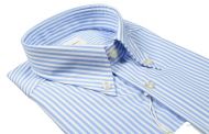 Camicia ingram regular fit a righe celeste cotone no stiro 