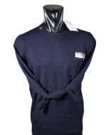Blue crew neck sweater by pyke studio with pocket