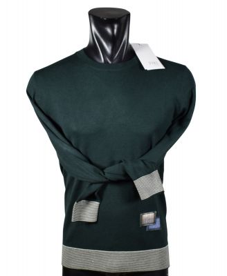Green fashion crew neck sweater pyke studio in viscose