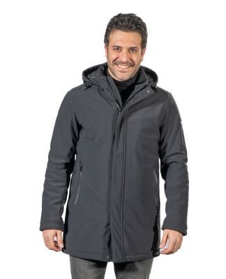 Giaccone parka blu adimari con cappuccio staccabile