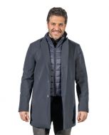 Trench blu adimari con pettorina anti vento staccabile