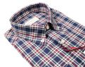 Camicia pancaldi regular fit blu a quadri in flanella 