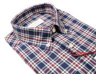 Pancaldi regular fit blue checkered flannel shirt